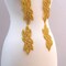 Gold Rhinestone Applique Patch Trim for Belt Sash Dress Headpiece 5.25" Size